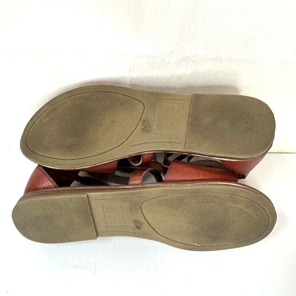 AMERICAN EAGLE Women's Gladiator Sandal Brown Size 9 Summer Strappy Flats Boho - Picture 7 of 9